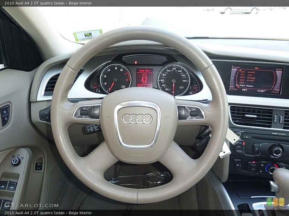 Beige Interior Steering Wheel for the 2010 Audi A4 2.0T quattro Sedan #119908504