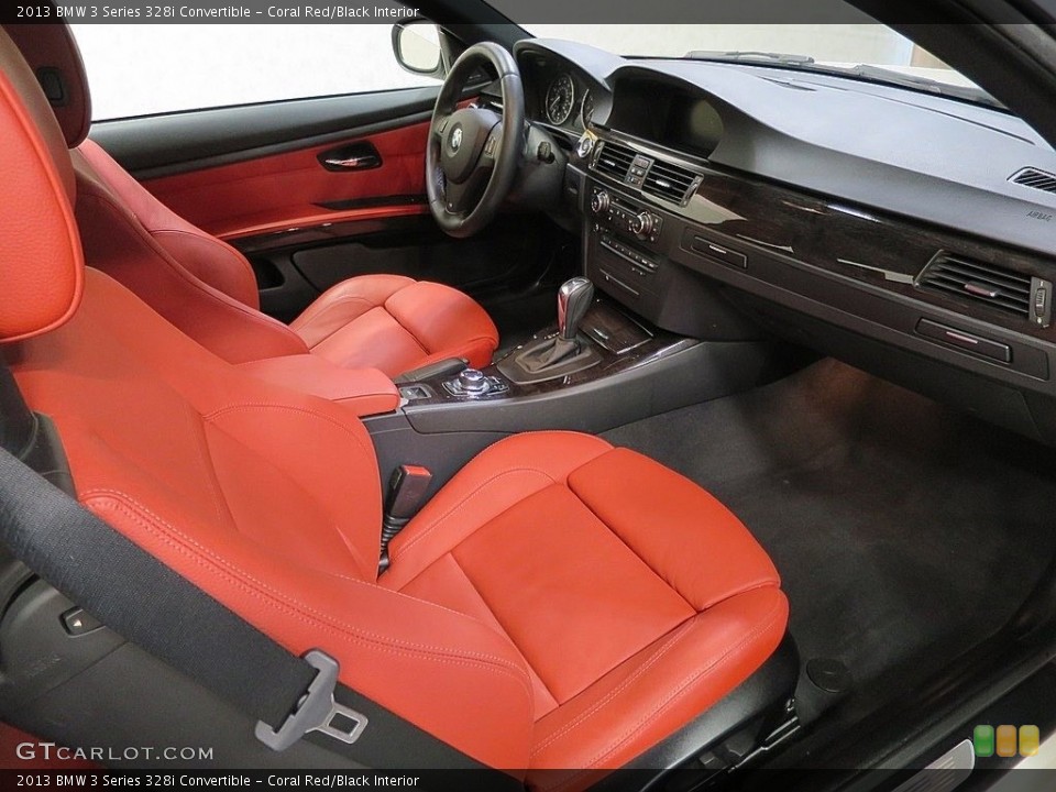 Coral Red/Black Interior Front Seat for the 2013 BMW 3 Series 328i Convertible #119979826