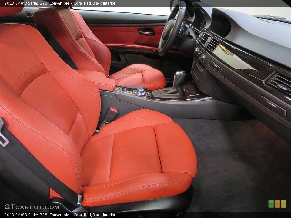 Coral Red/Black Interior Front Seat for the 2013 BMW 3 Series 328i Convertible #119979844