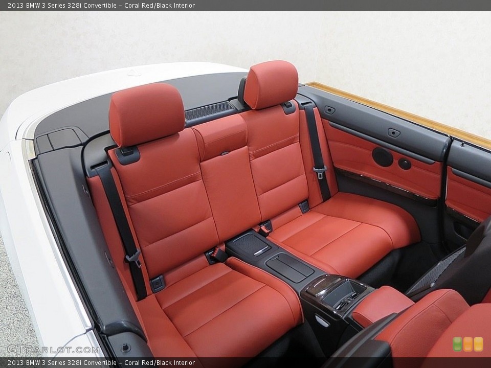 Coral Red/Black Interior Rear Seat for the 2013 BMW 3 Series 328i Convertible #119979859