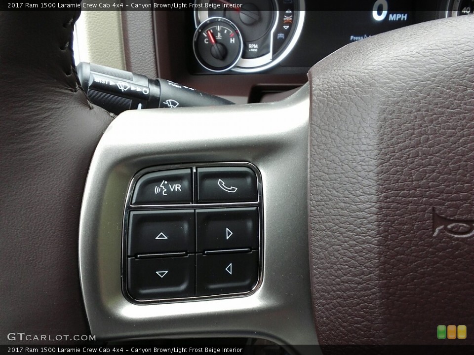 Canyon Brown/Light Frost Beige Interior Controls for the 2017 Ram 1500 Laramie Crew Cab 4x4 #119980456