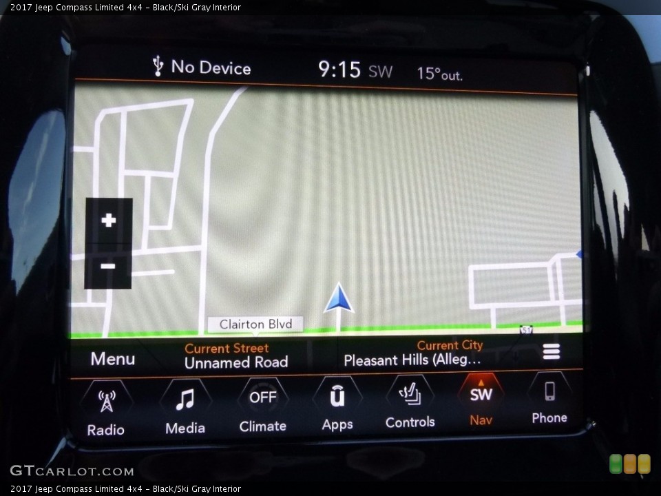 Black/Ski Gray Interior Navigation for the 2017 Jeep Compass Limited 4x4 #120004387