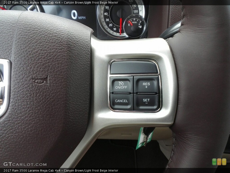Canyon Brown/Light Frost Beige Interior Controls for the 2017 Ram 3500 Laramie Mega Cab 4x4 #120007026