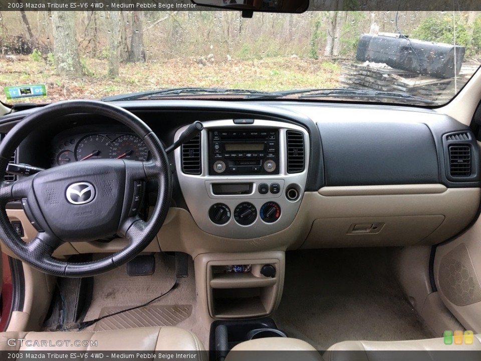 Medium Pebble Beige Interior Dashboard for the 2003 Mazda Tribute ES-V6 4WD #120007524
