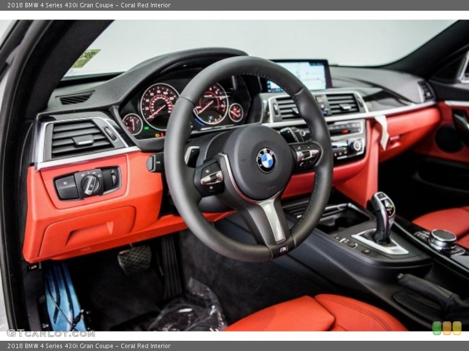 Coral Red Interior Dashboard for the 2018 BMW 4 Series 430i Gran Coupe #120031161