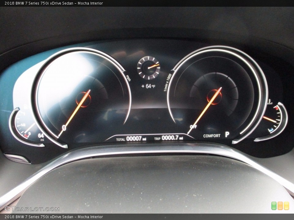 Mocha Interior Gauges for the 2018 BMW 7 Series 750i xDrive Sedan #120067608