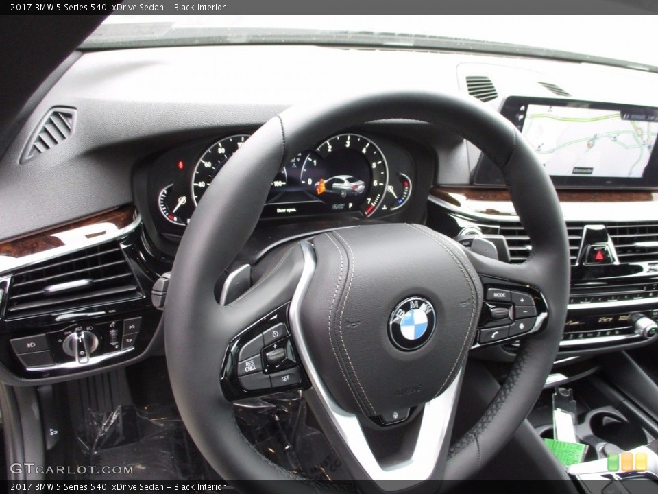 Black Interior Steering Wheel for the 2017 BMW 5 Series 540i xDrive Sedan #120067983