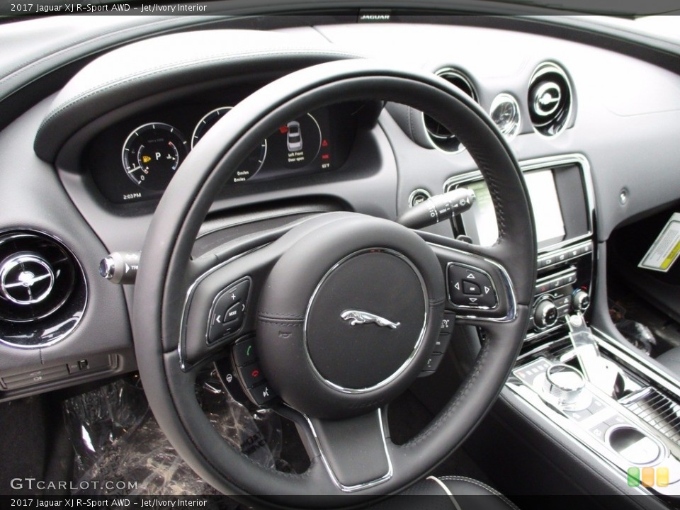 Jet/Ivory Interior Steering Wheel for the 2017 Jaguar XJ R-Sport AWD #120069699