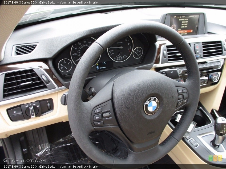 Venetian Beige/Black Interior Steering Wheel for the 2017 BMW 3 Series 320i xDrive Sedan #120070245