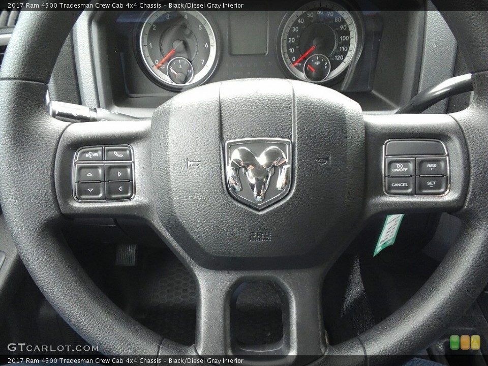 Black/Diesel Gray Interior Steering Wheel for the 2017 Ram 4500 Tradesman Crew Cab 4x4 Chassis #120075780