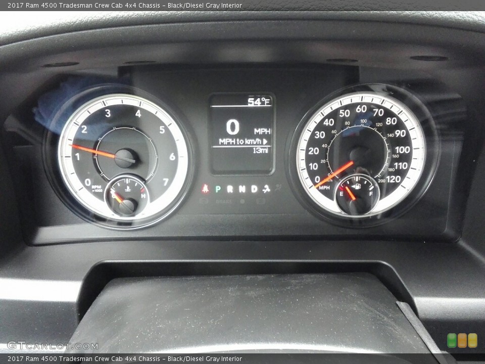 Black/Diesel Gray Interior Gauges for the 2017 Ram 4500 Tradesman Crew Cab 4x4 Chassis #120075809