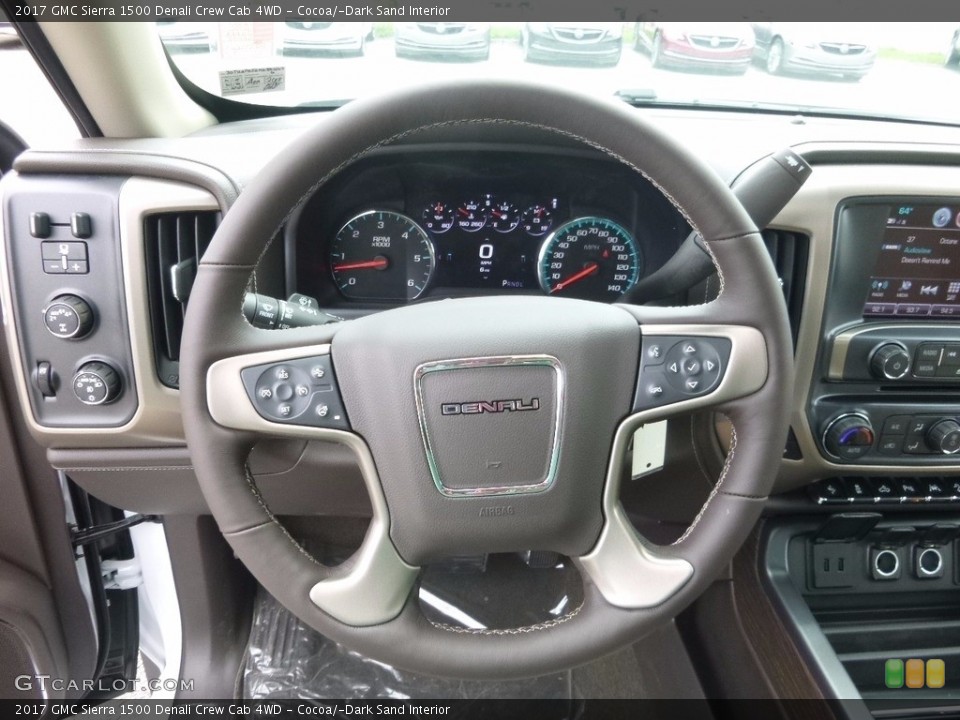 Cocoa/­Dark Sand Interior Steering Wheel for the 2017 GMC Sierra 1500 Denali Crew Cab 4WD #120092019