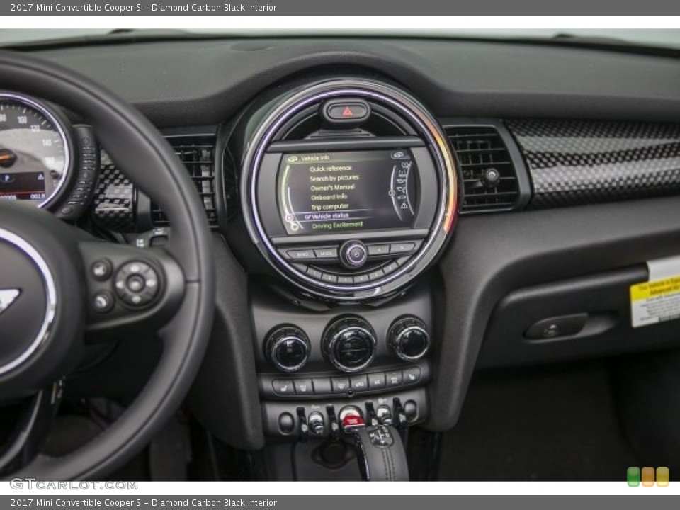 Diamond Carbon Black Interior Controls for the 2017 Mini Convertible Cooper S #120107025