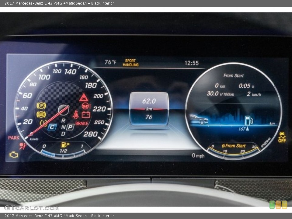 Black Interior Gauges for the 2017 Mercedes-Benz E 43 AMG 4Matic Sedan #120107988
