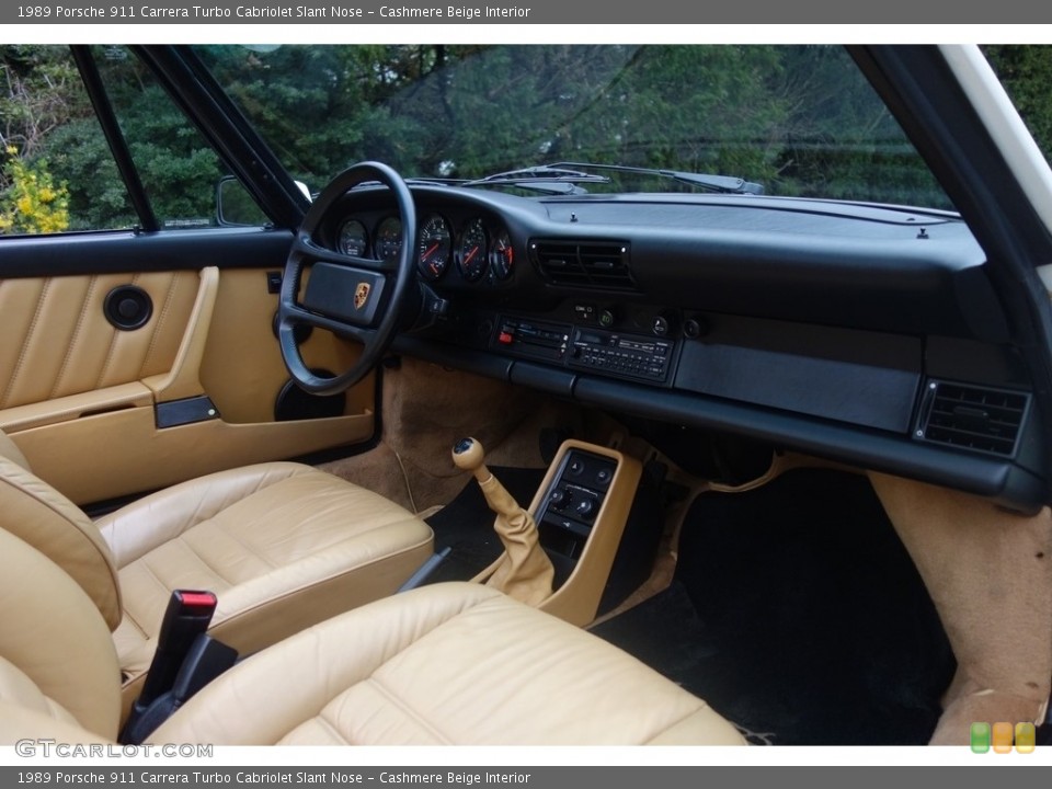 Cashmere Beige Interior Dashboard for the 1989 Porsche 911 Carrera Turbo Cabriolet Slant Nose #120111024