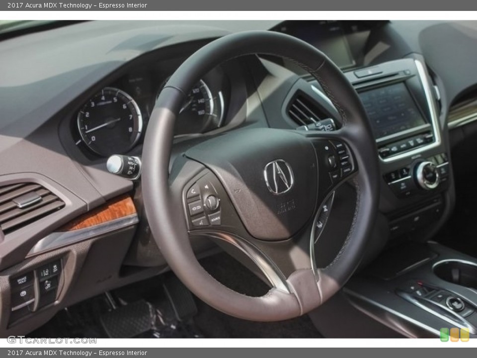 Espresso Interior Steering Wheel for the 2017 Acura MDX Technology #120120525