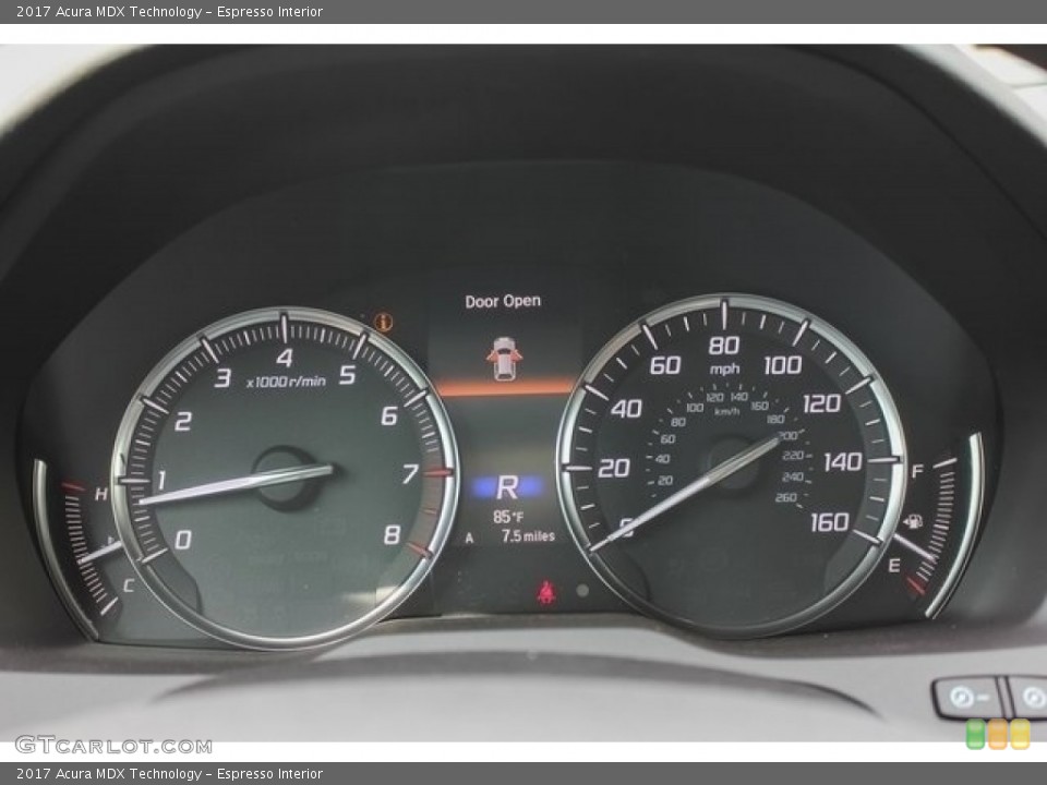 Espresso Interior Gauges for the 2017 Acura MDX Technology #120120700