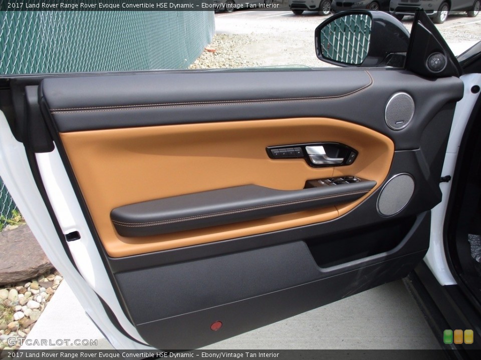 Ebony/Vintage Tan Interior Door Panel for the 2017 Land Rover Range Rover Evoque Convertible HSE Dynamic #120159038