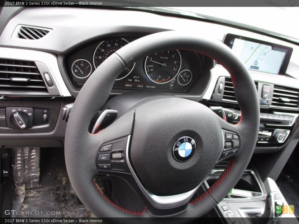 Black Interior Steering Wheel for the 2017 BMW 3 Series 330i xDrive Sedan #120161666