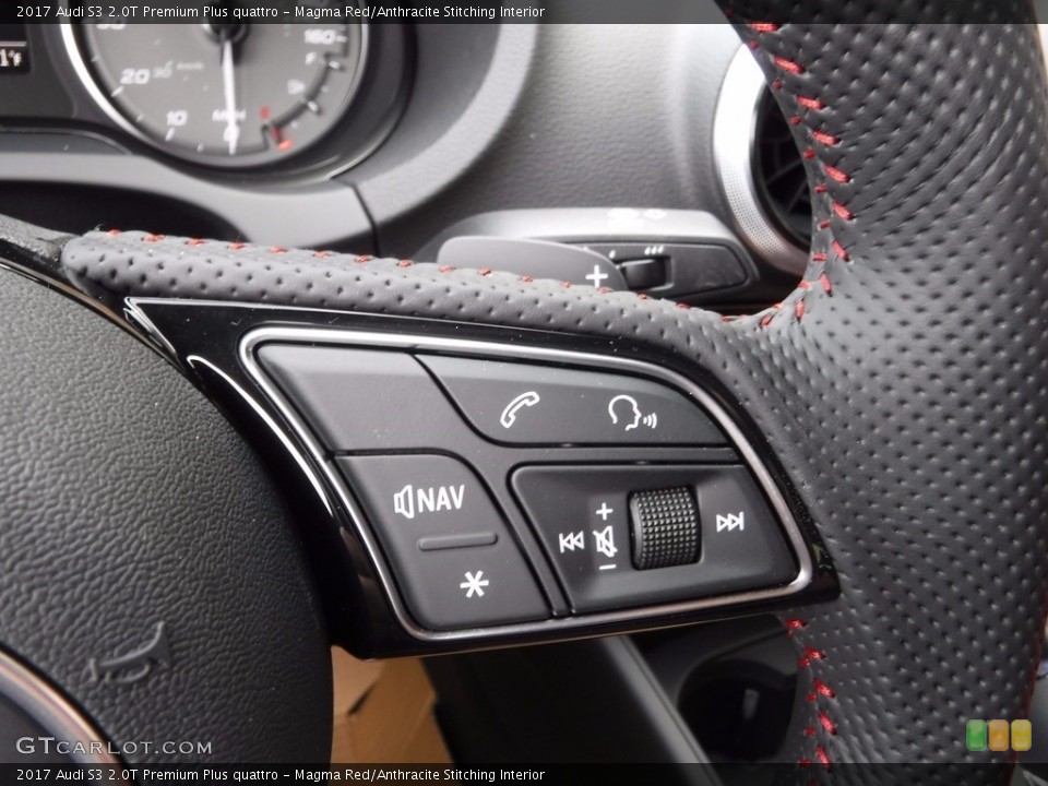 Magma Red/Anthracite Stitching Interior Controls for the 2017 Audi S3 2.0T Premium Plus quattro #120169874
