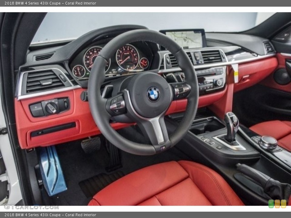 Coral Red Interior Dashboard for the 2018 BMW 4 Series 430i Coupe #120181497