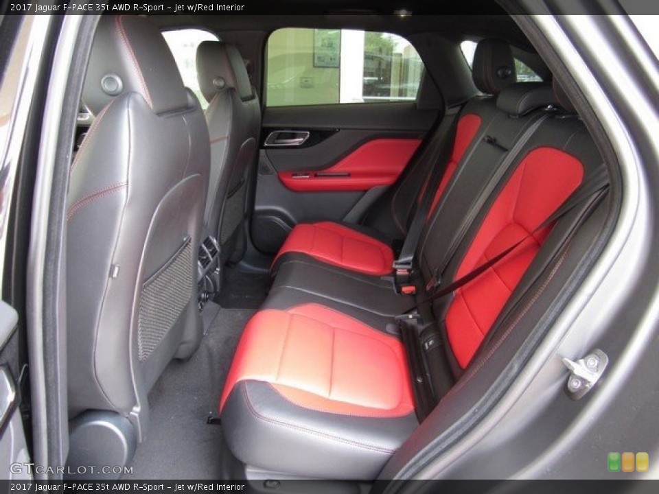 Jet w/Red Interior Rear Seat for the 2017 Jaguar F-PACE 35t AWD R-Sport #120182673