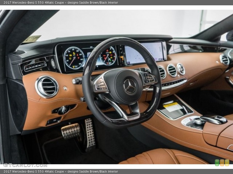 designo Saddle Brown/Black Interior Dashboard for the 2017 Mercedes-Benz S 550 4Matic Coupe #120187917