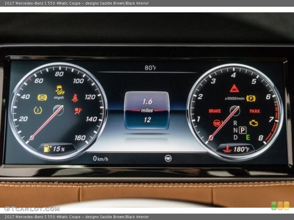 designo Saddle Brown/Black Interior Gauges for the 2017 Mercedes-Benz S 550 4Matic Coupe #120187965