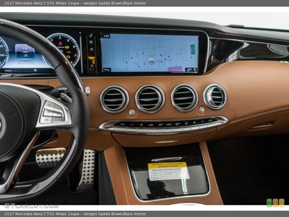 designo Saddle Brown/Black Interior Controls for the 2017 Mercedes-Benz S 550 4Matic Coupe #120187986