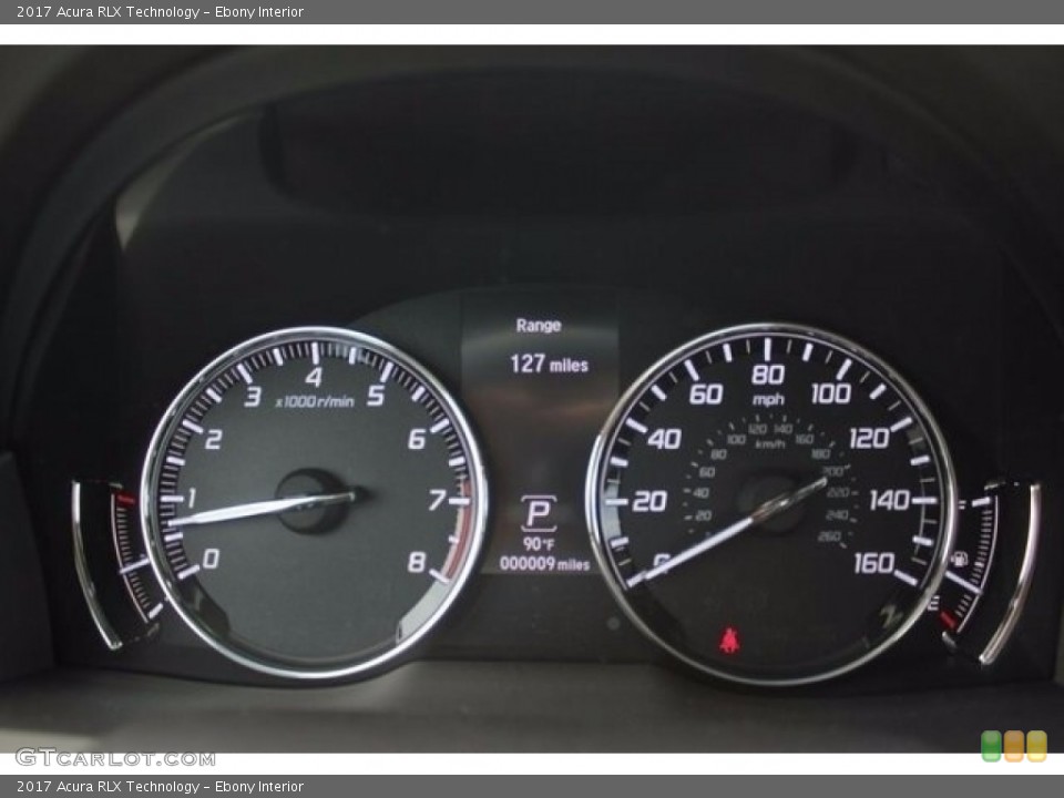 Ebony Interior Gauges for the 2017 Acura RLX Technology #120209303