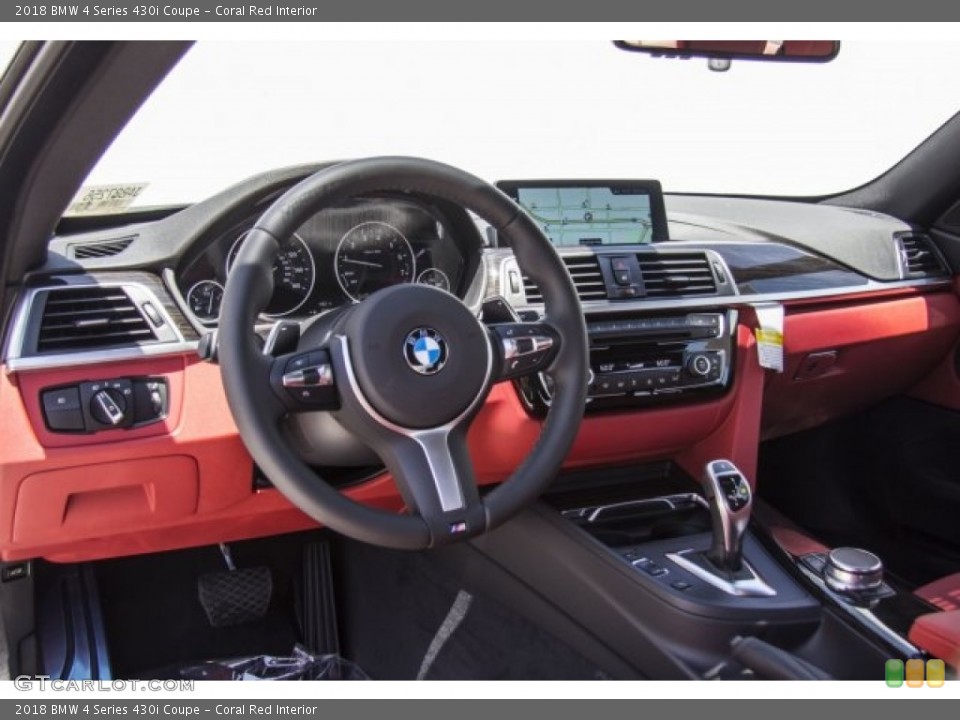 Coral Red Interior Dashboard for the 2018 BMW 4 Series 430i Coupe #120247842