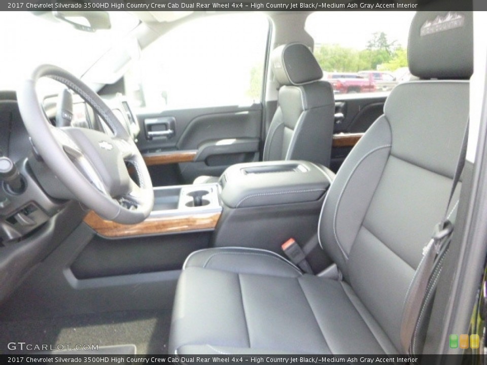 High Country Jet Black/­Medium Ash Gray Accent Interior Photo for the 2017 Chevrolet Silverado 3500HD High Country Crew Cab Dual Rear Wheel 4x4 #120251496