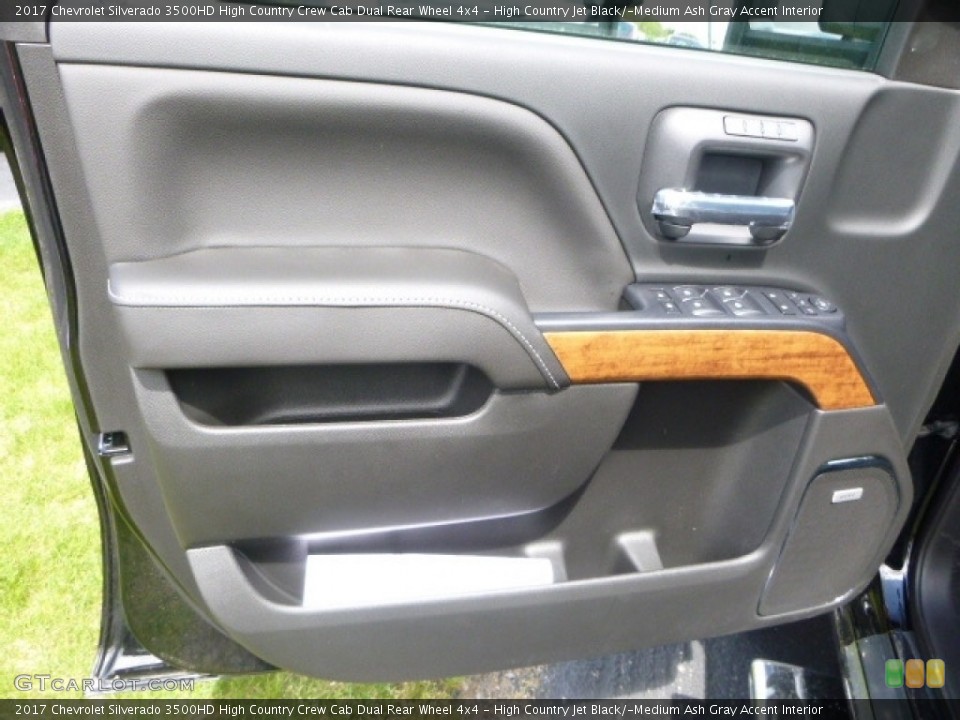 High Country Jet Black/­Medium Ash Gray Accent Interior Door Panel for the 2017 Chevrolet Silverado 3500HD High Country Crew Cab Dual Rear Wheel 4x4 #120251517