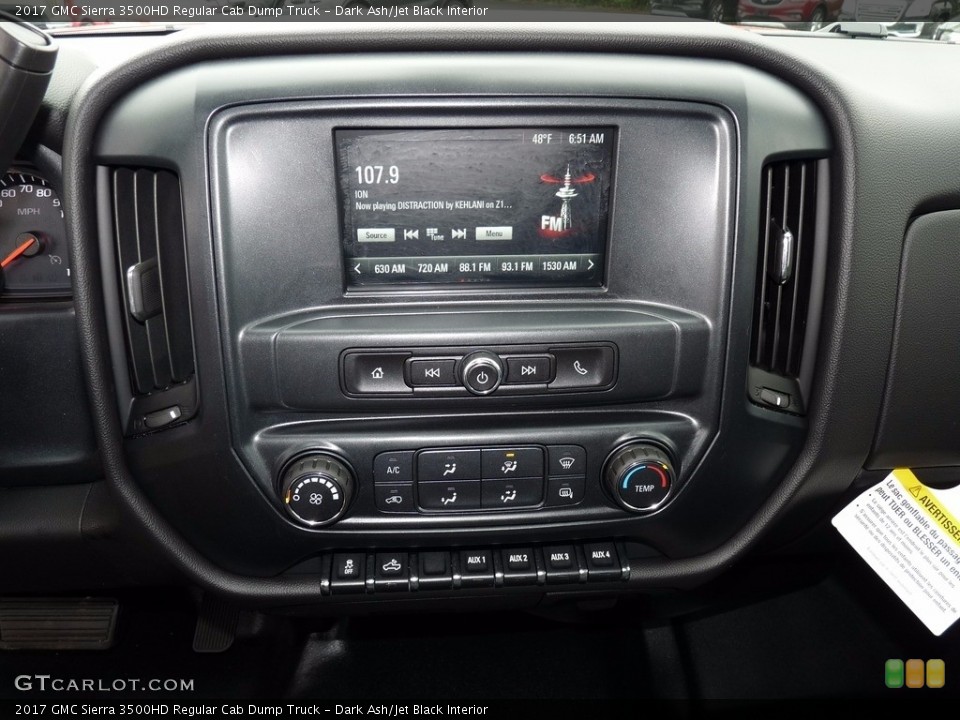 Dark Ash/Jet Black Interior Controls for the 2017 GMC Sierra 3500HD Regular Cab Dump Truck #120255501