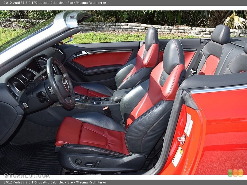 Black/Magma Red Interior Front Seat for the 2012 Audi S5 3.0 TFSI quattro Cabriolet #120265203