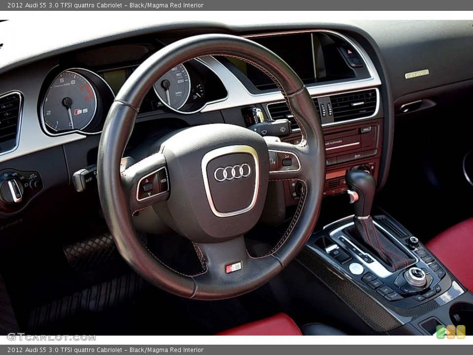 Black/Magma Red Interior Steering Wheel for the 2012 Audi S5 3.0 TFSI quattro Cabriolet #120265398