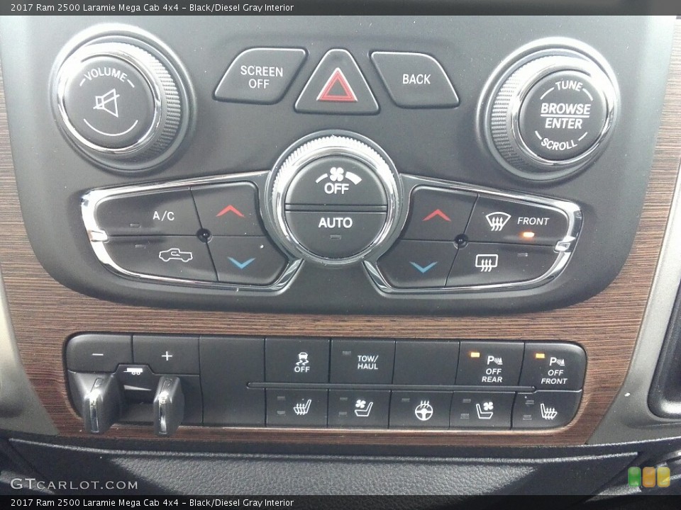Black/Diesel Gray Interior Controls for the 2017 Ram 2500 Laramie Mega Cab 4x4 #120271047