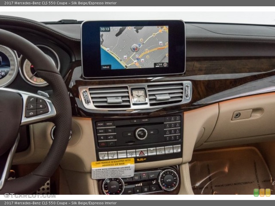 Silk Beige/Espresso Interior Controls for the 2017 Mercedes-Benz CLS 550 Coupe #120308375
