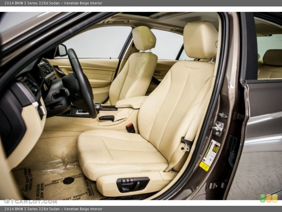 Venetian Beige Interior Front Seat for the 2014 BMW 3 Series 328d Sedan #120308414