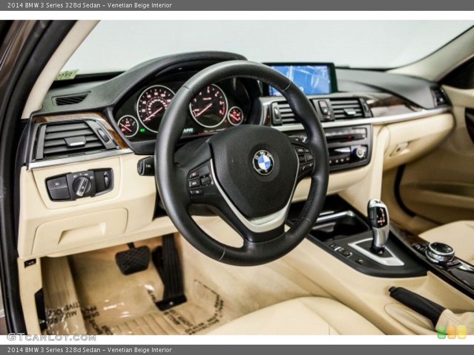 Venetian Beige Interior Dashboard for the 2014 BMW 3 Series 328d Sedan #120308501