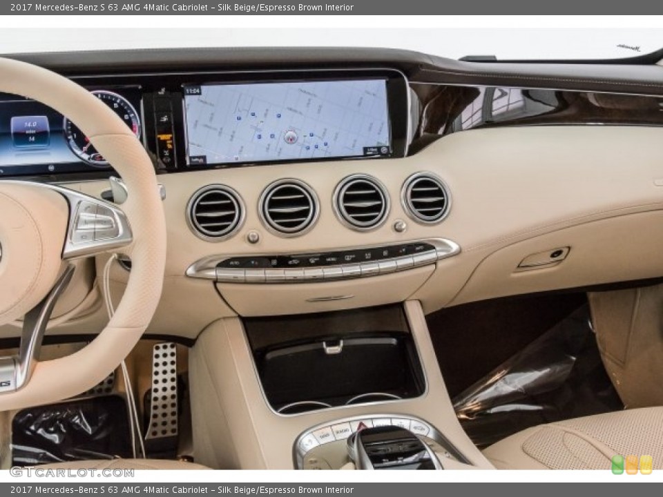 Silk Beige/Espresso Brown Interior Navigation for the 2017 Mercedes-Benz S 63 AMG 4Matic Cabriolet #120308798