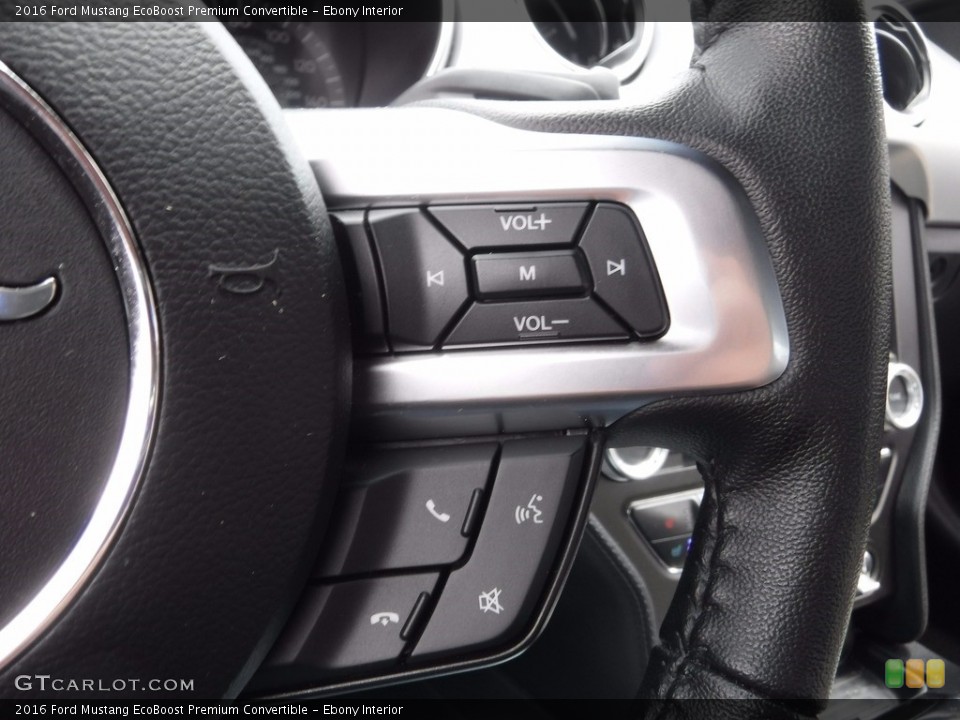 Ebony Interior Controls for the 2016 Ford Mustang EcoBoost Premium Convertible #120339205