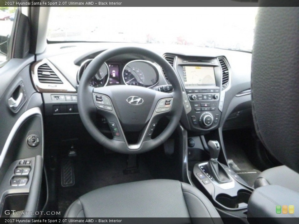 Black Interior Dashboard for the 2017 Hyundai Santa Fe Sport 2.0T Ulitimate AWD #120342970