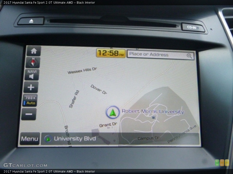 Black Interior Navigation for the 2017 Hyundai Santa Fe Sport 2.0T Ulitimate AWD #120343042