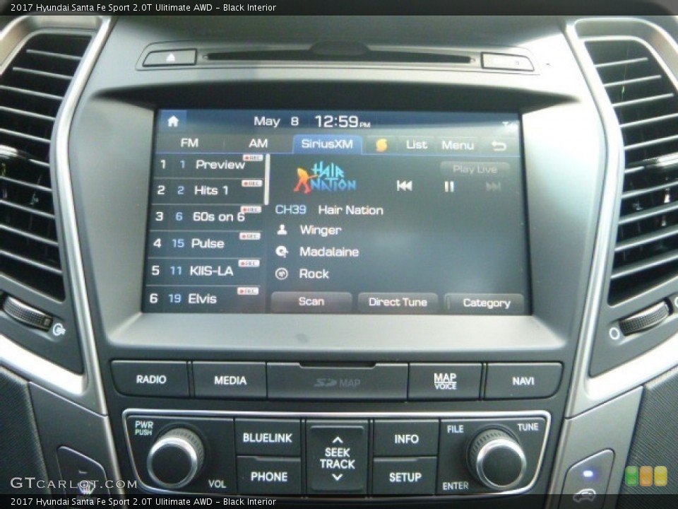 Black Interior Controls for the 2017 Hyundai Santa Fe Sport 2.0T Ulitimate AWD #120343057