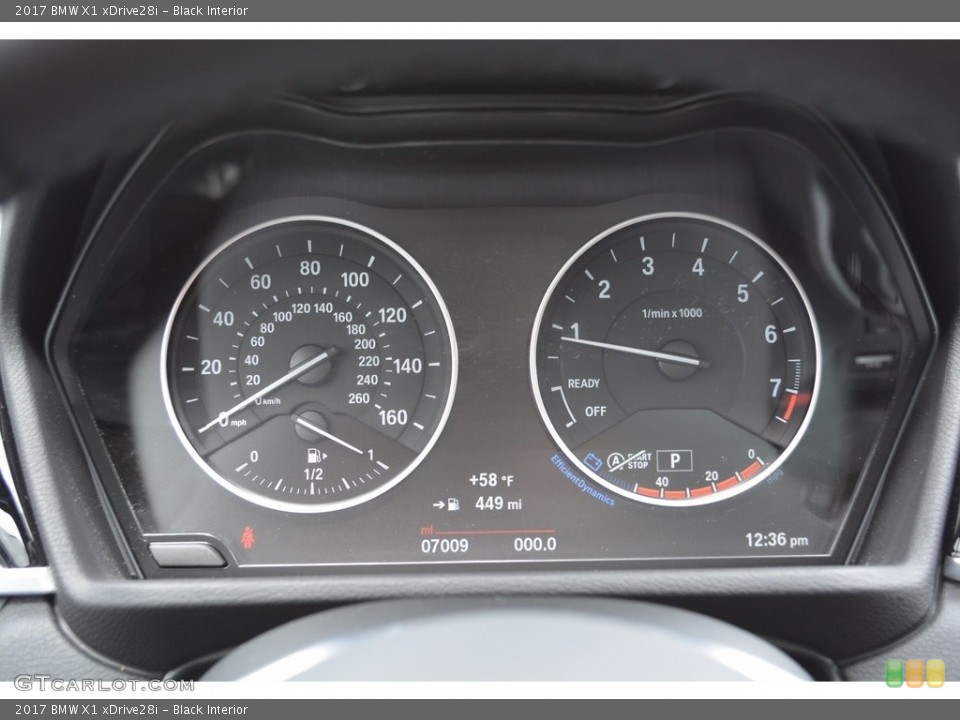 Black Interior Gauges for the 2017 BMW X1 xDrive28i #120345655