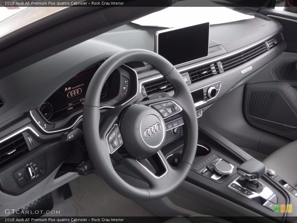 Rock Gray Interior Dashboard for the 2018 Audi A5 Premium Plus quattro Cabriolet #120345862