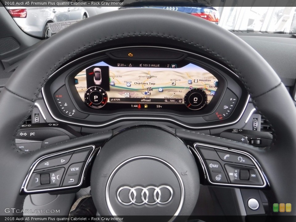 Rock Gray Interior Steering Wheel for the 2018 Audi A5 Premium Plus quattro Cabriolet #120345937