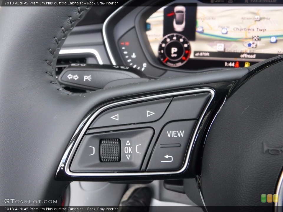 Rock Gray Interior Controls for the 2018 Audi A5 Premium Plus quattro Cabriolet #120345949