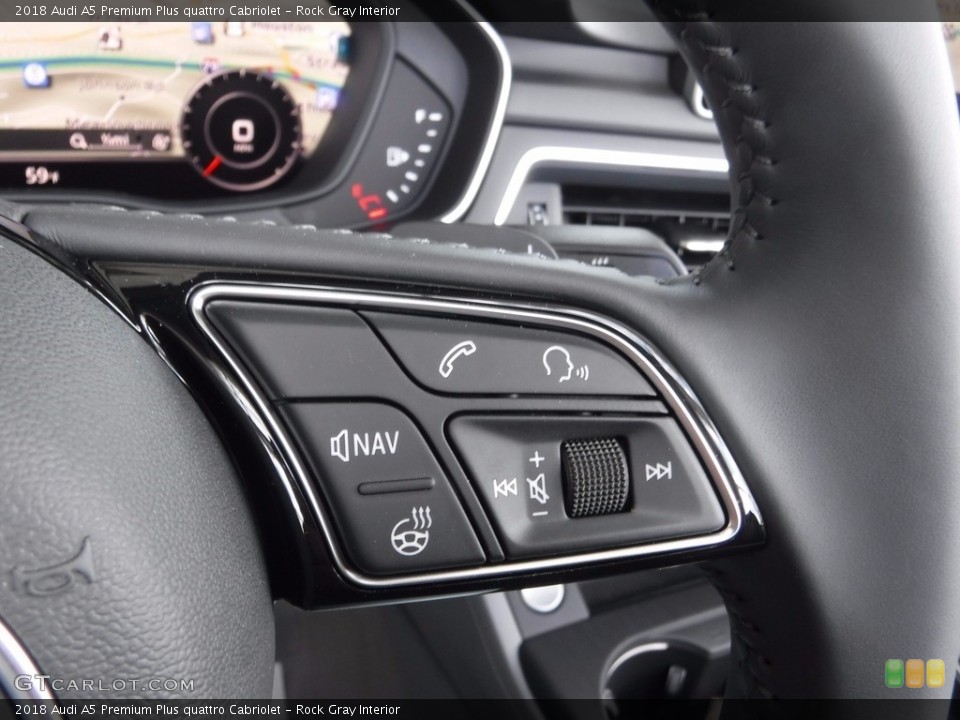 Rock Gray Interior Controls for the 2018 Audi A5 Premium Plus quattro Cabriolet #120345967